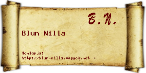 Blun Nilla névjegykártya
